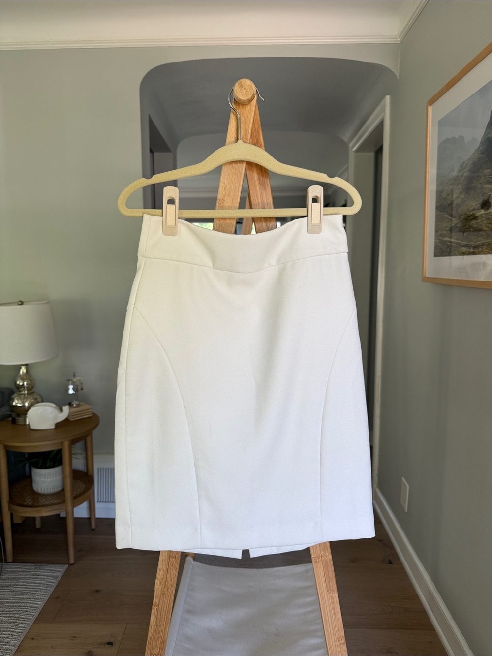 Banana Republic Factory Off White/Cream Pencil Skirt - Elegant Tailored Style